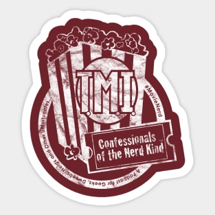 TMI Confessionals Vintage Logo - White Sticker